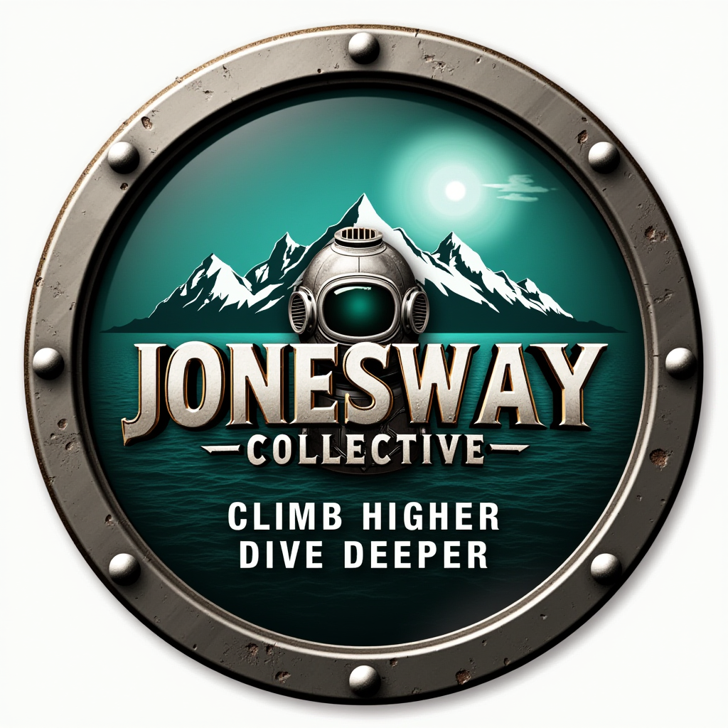 Hologram Sticker- Old Dive Mask and Mountains