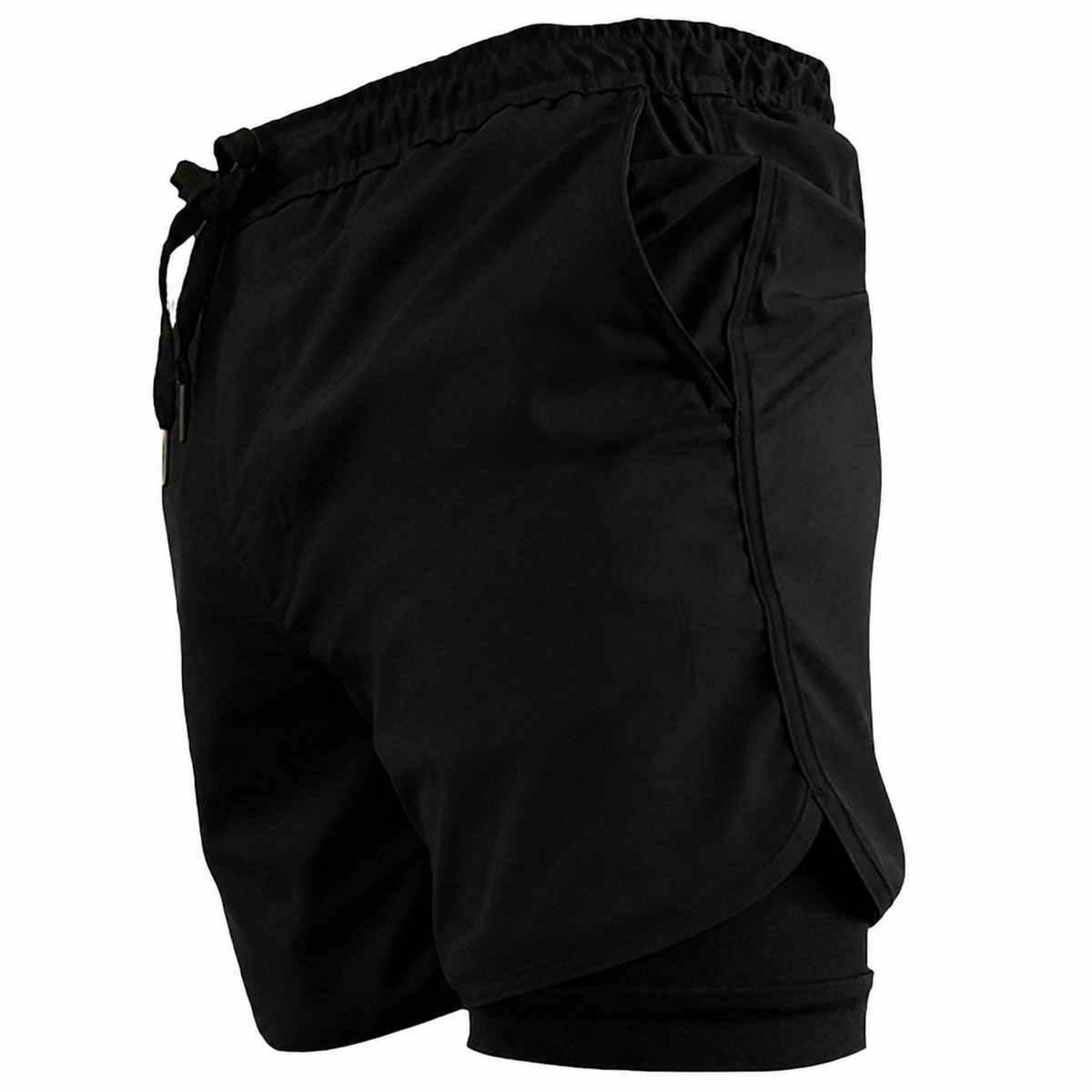 Black Gemini Short with Athletic Compression Liner