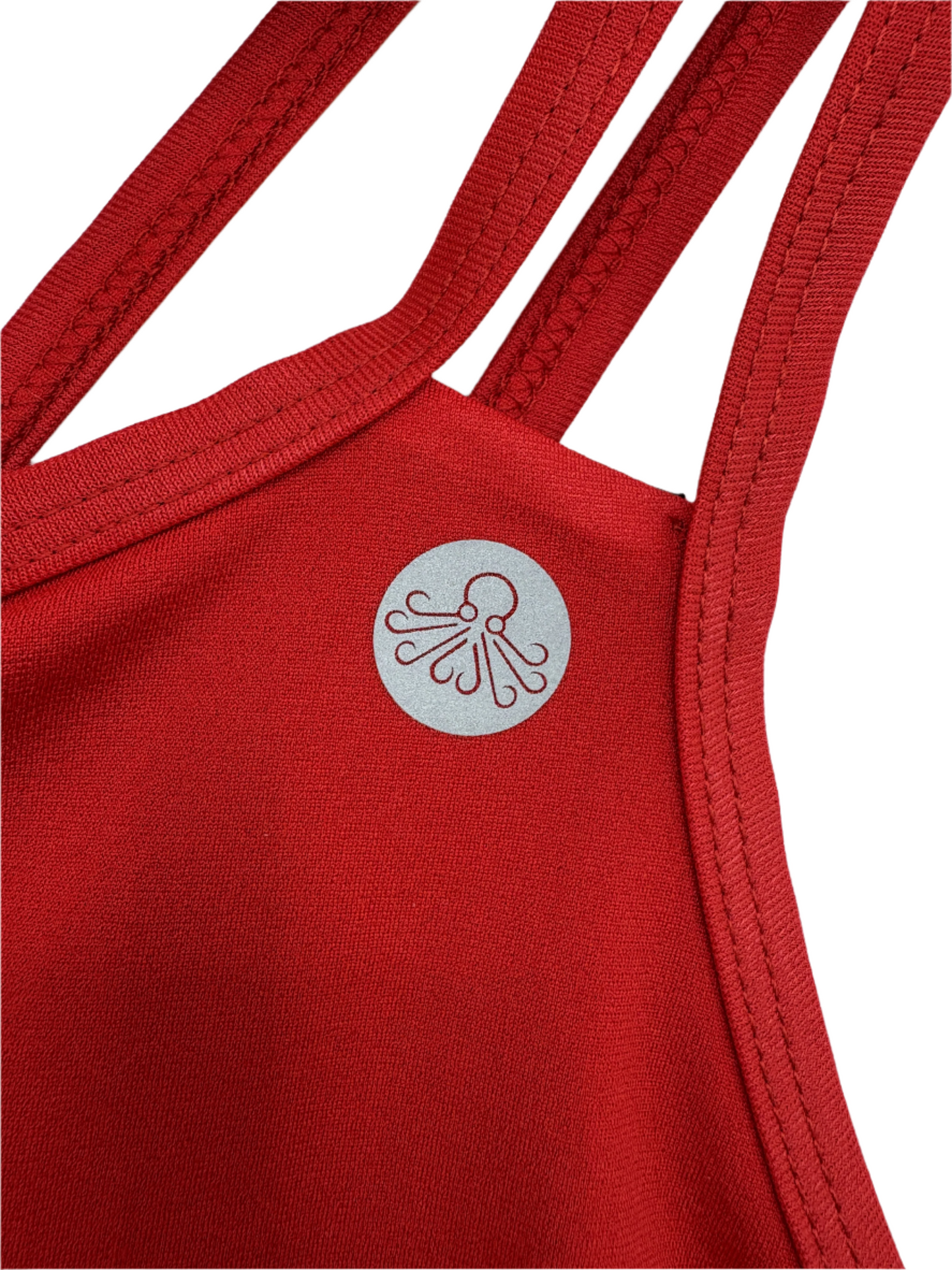 Red Double Cross-Back Pulpo Logo